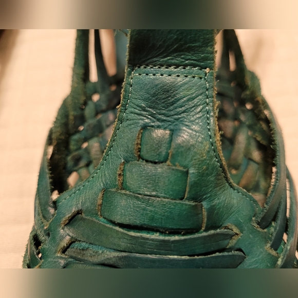 Vintage 70s Devon park mexican teal huaraches | size 9 - Picture 7 of 8